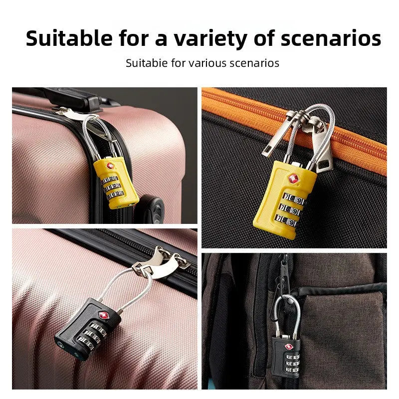 White TSA Approved Cable Combination Padlock 3-Digit Security Lock for Travel Luggage Suitcase Gym Lockers Durable Steel Wire Australian Travel Essential Wholesale Hub