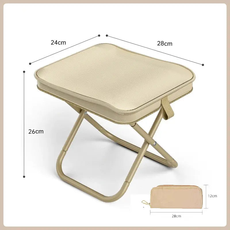 khaki Ultra-Compact Portable Folding Stool 120kg Capacity Lightweight Camping Chair for Fishing Hiking and Australian Outdoor Events Wholesale Hub