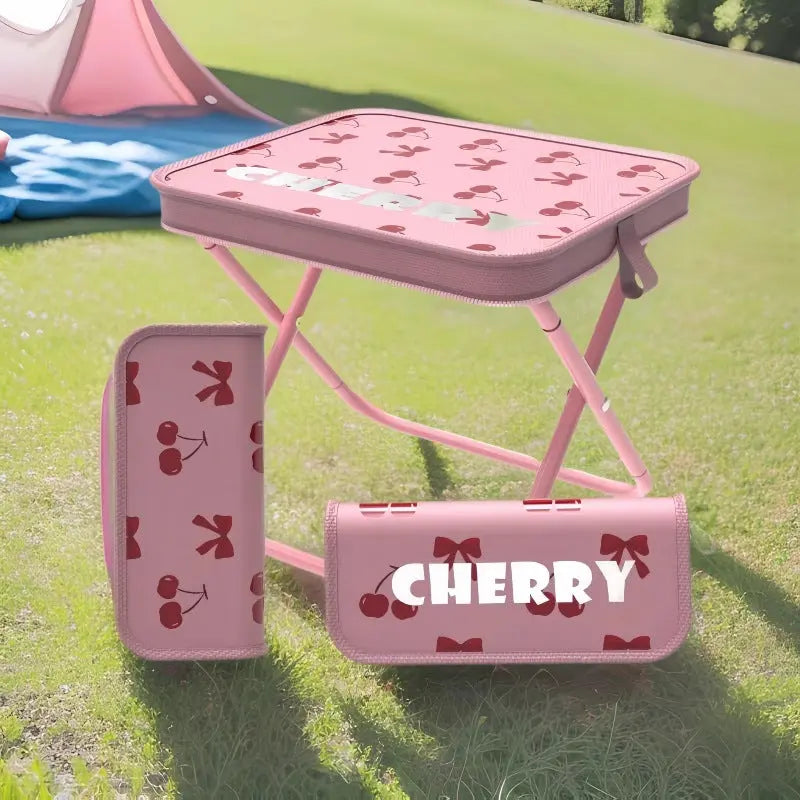 Pink Ultra-Compact Portable Folding Stool 120kg Capacity Lightweight Camping Chair for Fishing Hiking and Australian Outdoor Events Wholesale Hub