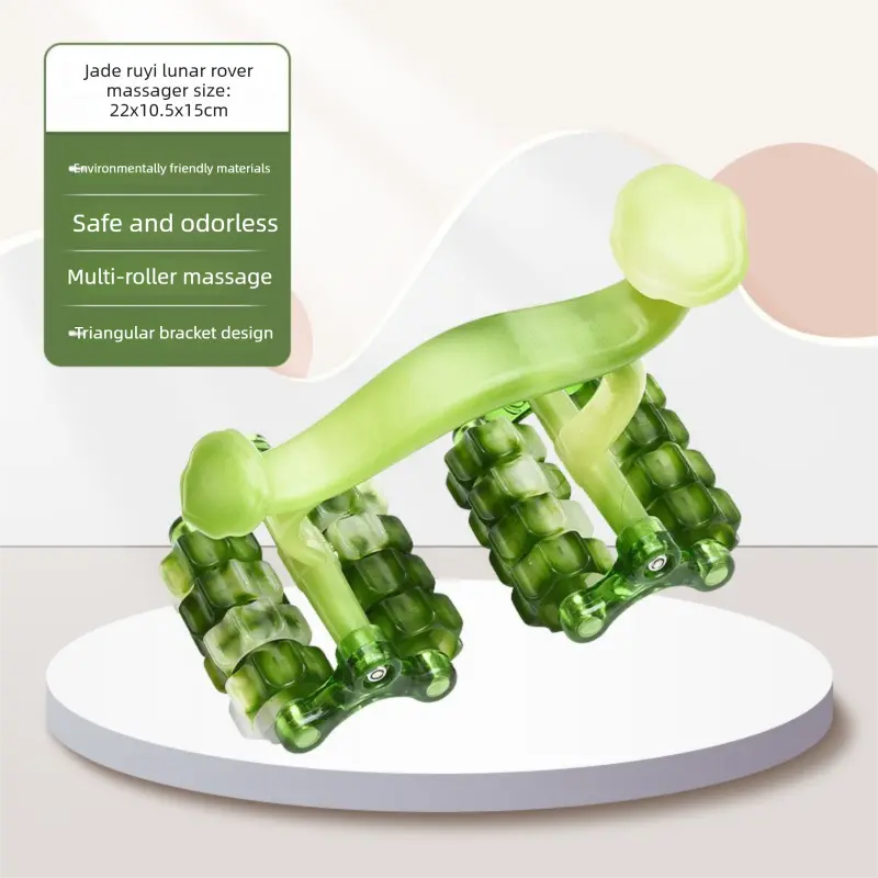 2-Pcs Green Manual Roller Massager Handheld Full Body Relaxation Tool for Back Waist Legs Moon Car Design Ergonomic Deep Tissue Massage for Australian Homes Wholesale Hub