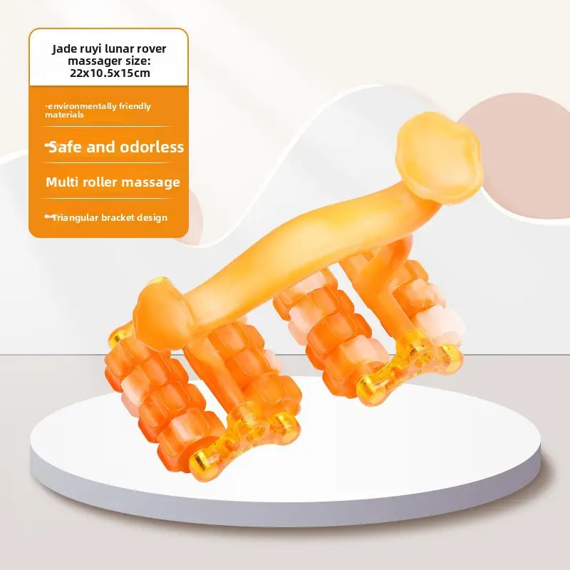 2-Pcs Orange Manual Roller Massager Handheld Full Body Relaxation Tool for Back Waist Legs Moon Car Design Ergonomic Deep Tissue Massage for Australian Homes Wholesale Hub