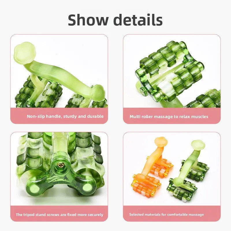 2-Pcs Orange Manual Roller Massager Handheld Full Body Relaxation Tool for Back Waist Legs Moon Car Design Ergonomic Deep Tissue Massage for Australian Homes Wholesale Hub
