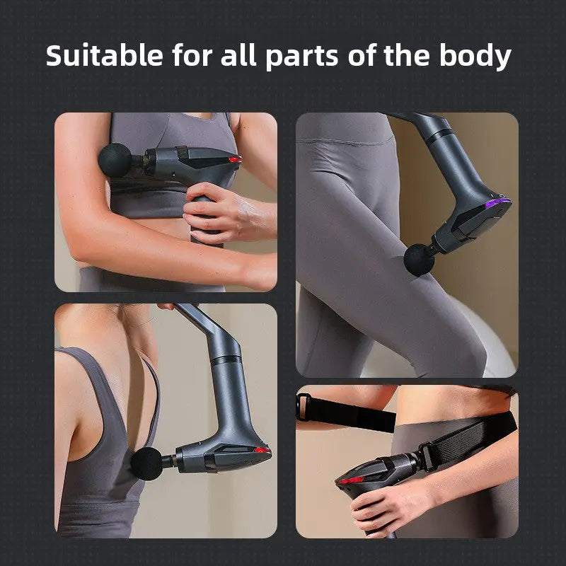 Dark grey Professional Massage Gun with Extension Handle and Back Strap 12 Speeds Deep Tissue Muscle Relief for Home Gym and Australian Athletes Wholesale Hub