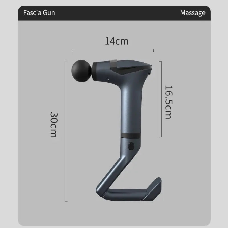 Dark grey Professional Massage Gun with Extension Handle and Back Strap 12 Speeds Deep Tissue Muscle Relief for Home Gym and Australian Athletes Wholesale Hub