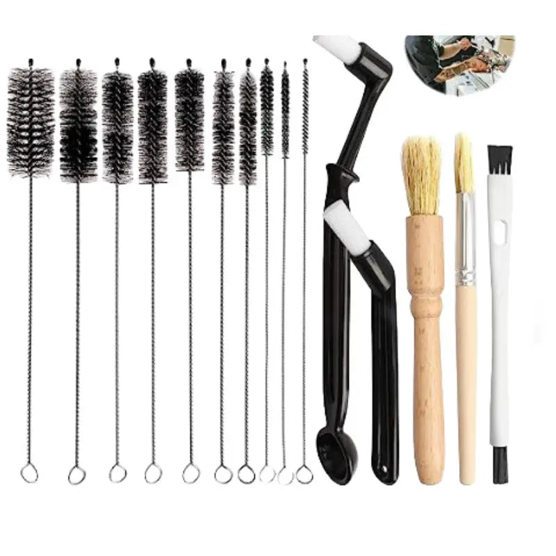 15 Piece Coffee Machine Cleaning Brush Set Barista Kit for Espresso Machines and Grinders Group Head and Steam Wand Cleaner Australian Home Barista Essential Wholesale Hub