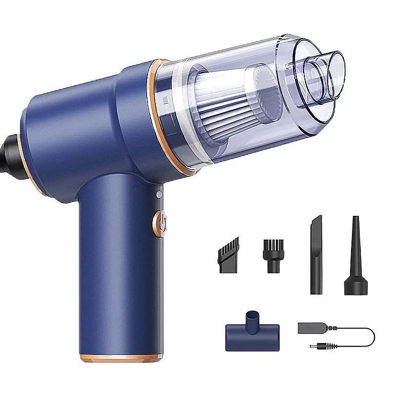 Cordless Handheld Car Vacuum Cleaner 2-in-1 Air Duster Blower 120W High Power Portable Mini Detailer for Auto Home Office Morant Blue Wholesale Hub