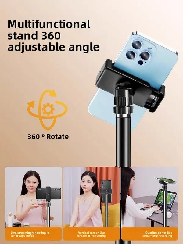 1.7m Black Tripod Stand with Phone Holder Adjustable Floor Stand for Live Streaming Vlogging Overhead Video Recording Makeup Kit with Carry Bag Wholesale Hub
