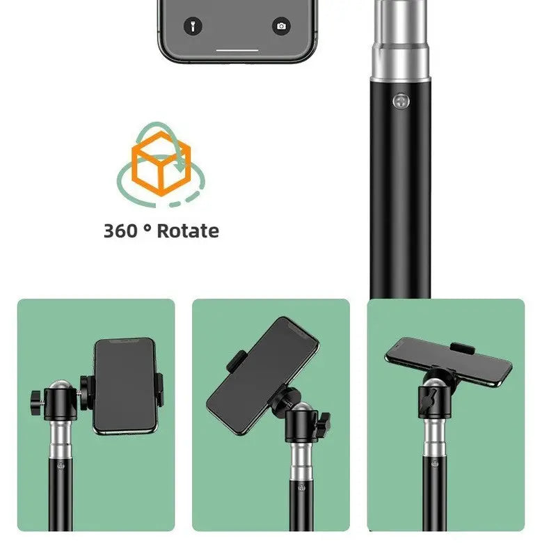 1.7m Black Tripod Stand with Phone Holder Adjustable Floor Stand for Live Streaming Vlogging Overhead Video Recording Makeup Kit with Carry Bag Wholesale Hub
