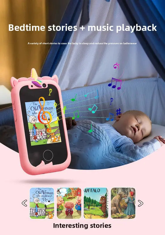 Kids Smart Phone Toy with Dual Camera and IPS Touch Screen Green Dinosaur Silicone Case Educational Games MP3 Music Player 512MB Card Included Ideal Gift for Boys Wholesale Hub