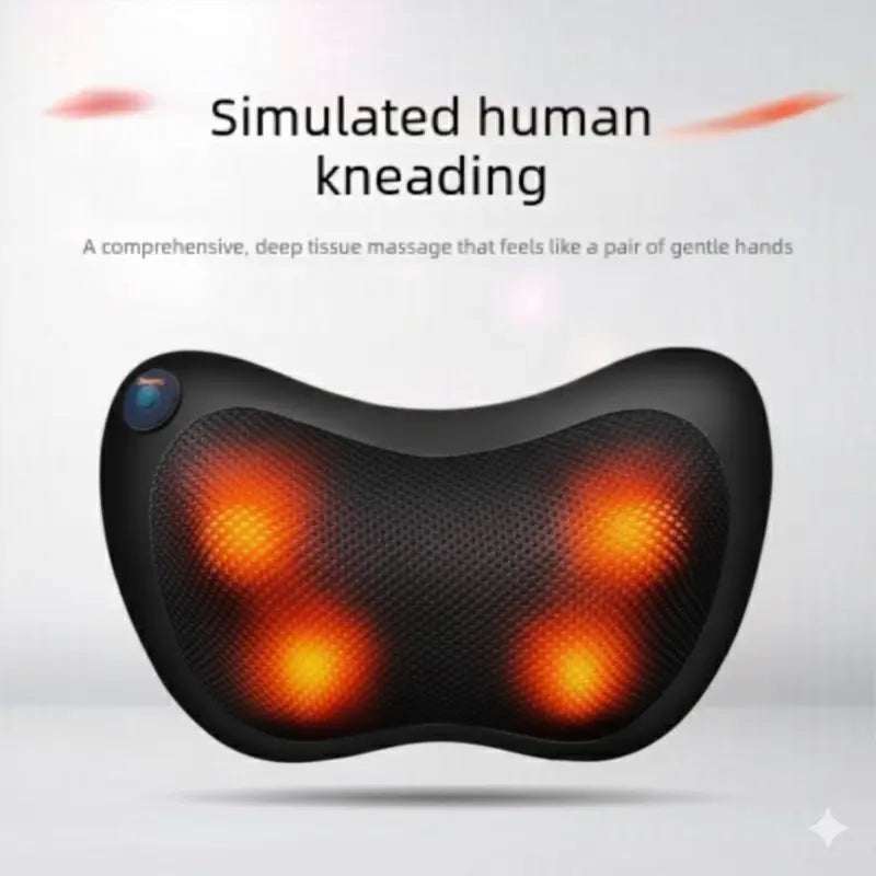 Electric Shiatsu Massage Pillow with Heat - Bi-Directional Deep Kneading Neck & Back Massager - Portable Car & Home Cushion for Muscle Relief - Black Wholesale Hub