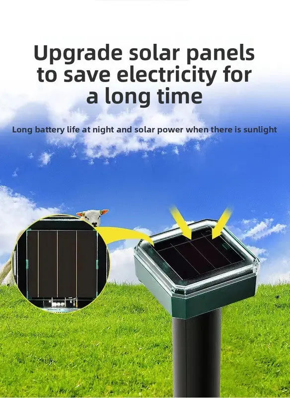 Solar-Powered Sonic Snake and Rodent Repeller Ground Stake - Outdoor Waterproof Ground Vibration Pest Deterrent Device - Ultrasonic Control for Moles, Voles, and House Mice - Garden Lawn Protection - Green Square Top Model Wholesale Hub