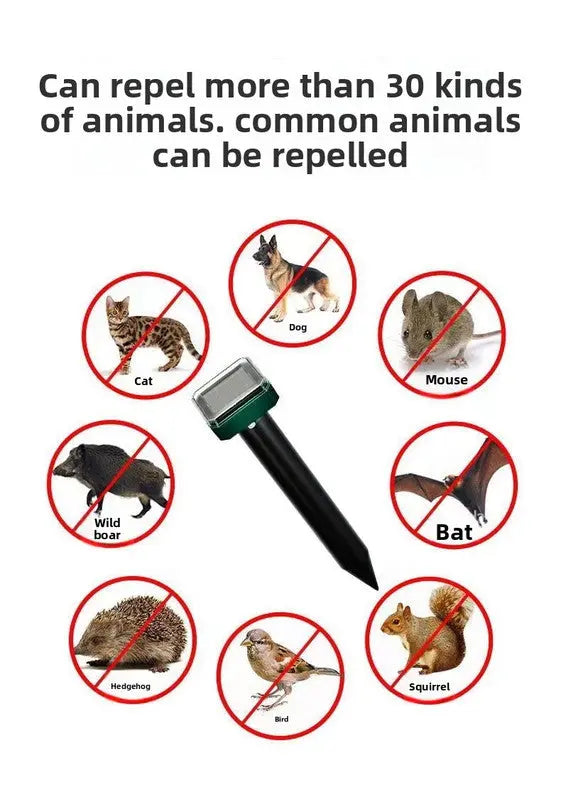 Solar-Powered Sonic Snake and Rodent Repeller Ground Stake - Outdoor Waterproof Ground Vibration Pest Deterrent Device - Ultrasonic Control for Moles, Voles, and House Mice - Garden Lawn Protection - Green Circular Top Model Wholesale Hub