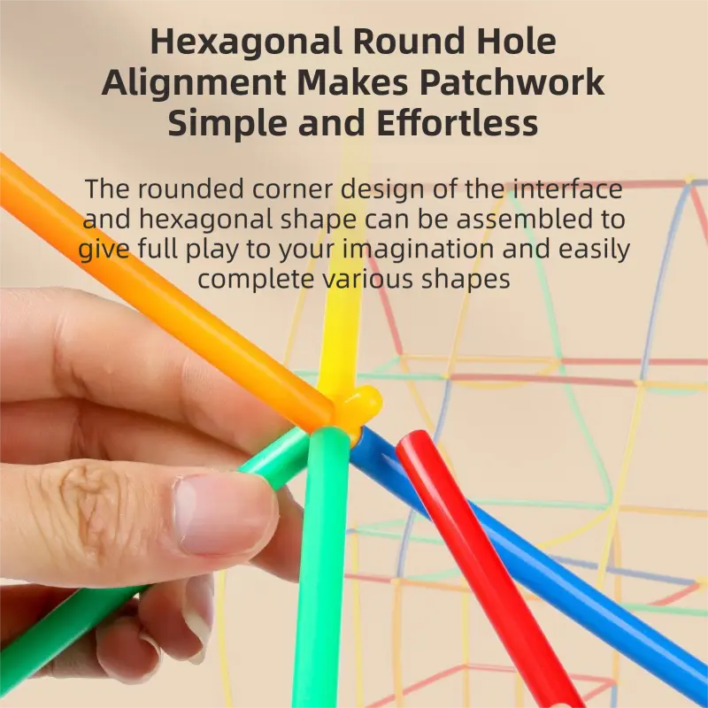 Soft Straw & Pipe Connector Building Blocks Toy - 200 Pcs Interlocking Construction Set, Educational Puzzle Toy for Kindergarten Wholesale Hub