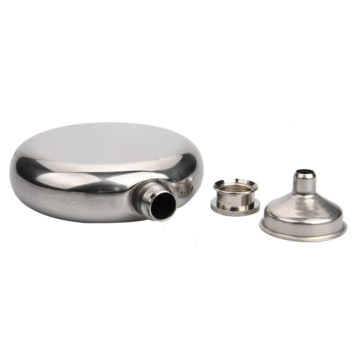2-Pack Portable 5OZ Mirror Finish Round Hip Flask for Outdoor & Travel - Stainless Steel Pocket Liquor Bottle with Small Funnel Included Wholesale Hub