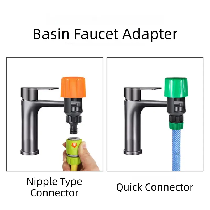 2-Pack Green Universal Nipple Connector for Mixer Taps up to 3.3CM - Plastic Leak-Proof Hose Fitting, Kitchen & Garden Tap Adapter Wholesale Hub