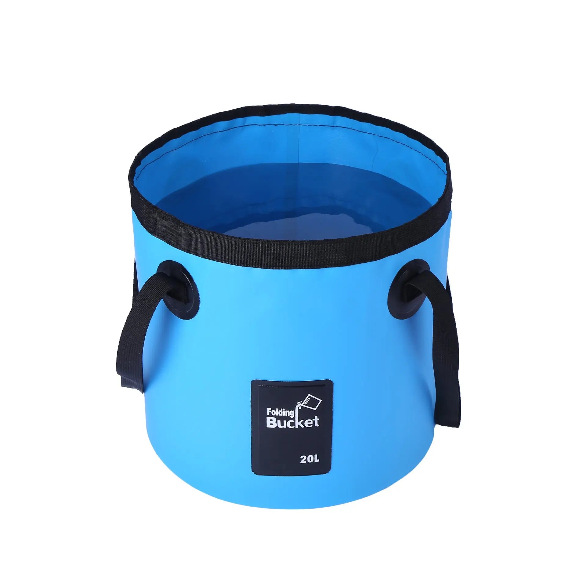 20L Blue Outdoor PVC Folding Water Bucket - Portable Fishing Barrel, Camping Water Storage, Car Washing Bag Wholesale Hub