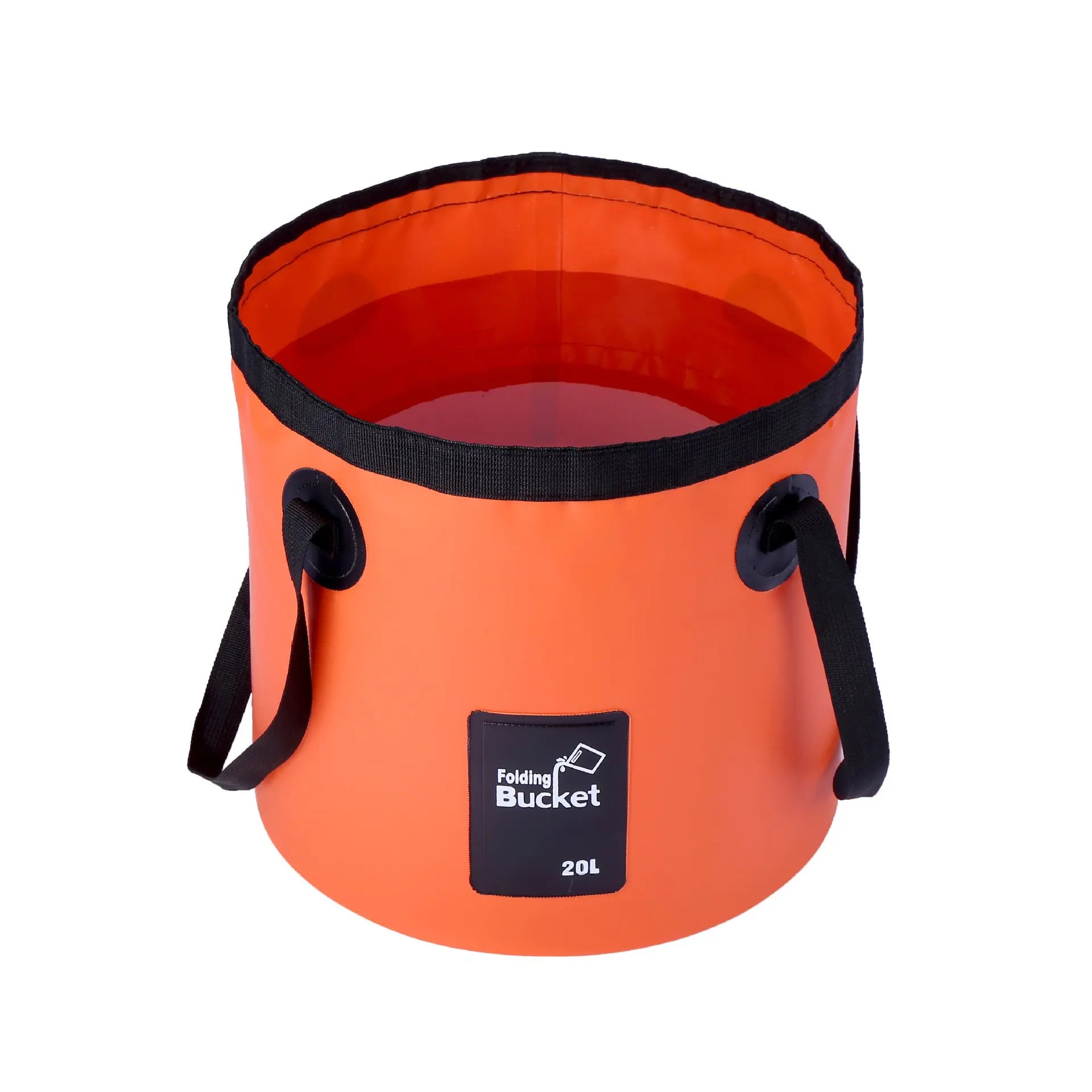 20L Orange Outdoor PVC Folding Water Bucket - Portable Fishing Barrel, Camping Water Storage, Car Washing Bag Wholesale Hub