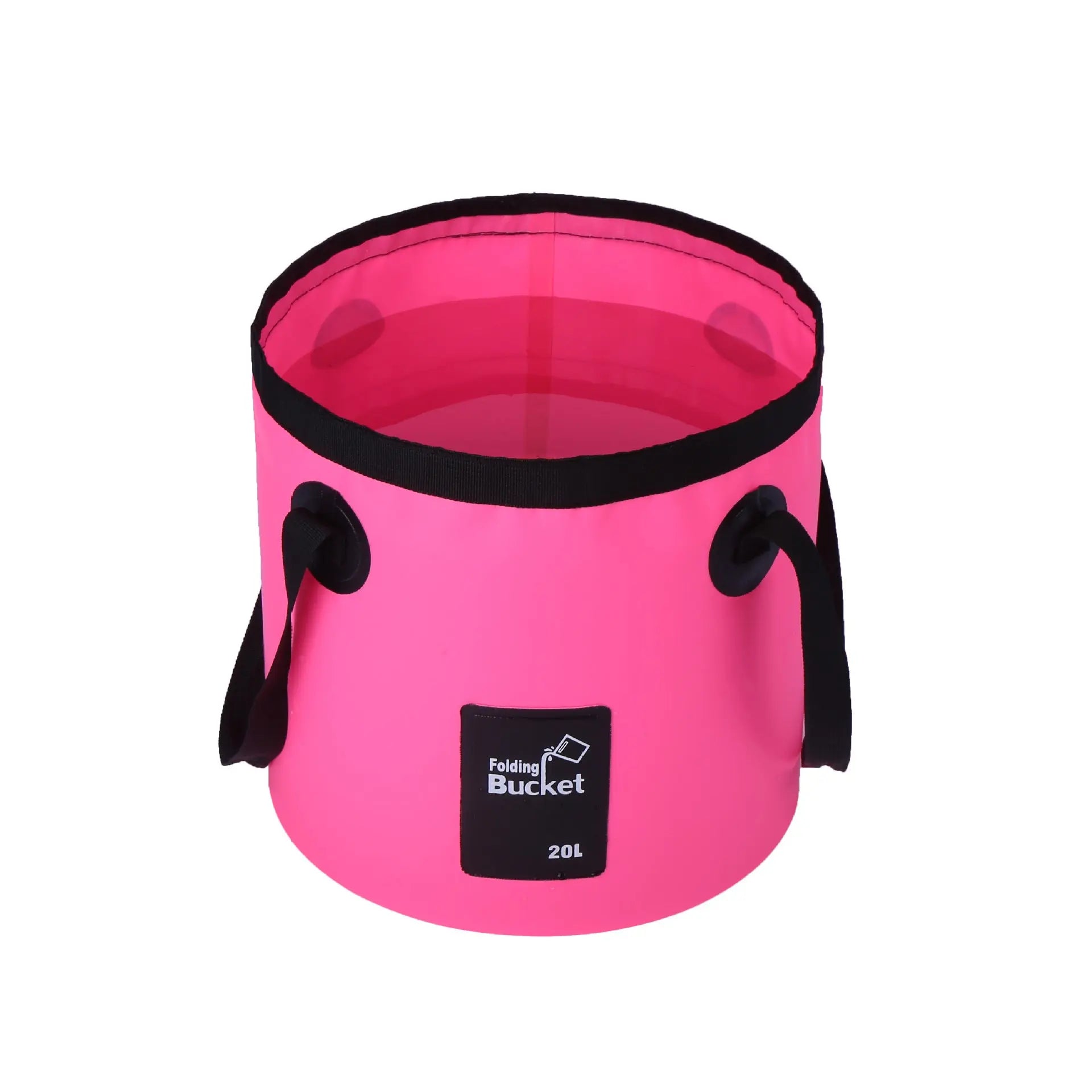 20L Rose Red Outdoor PVC Folding Water Bucket - Portable Fishing Barrel, Camping Water Storage, Car Washing Bag Wholesale Hub