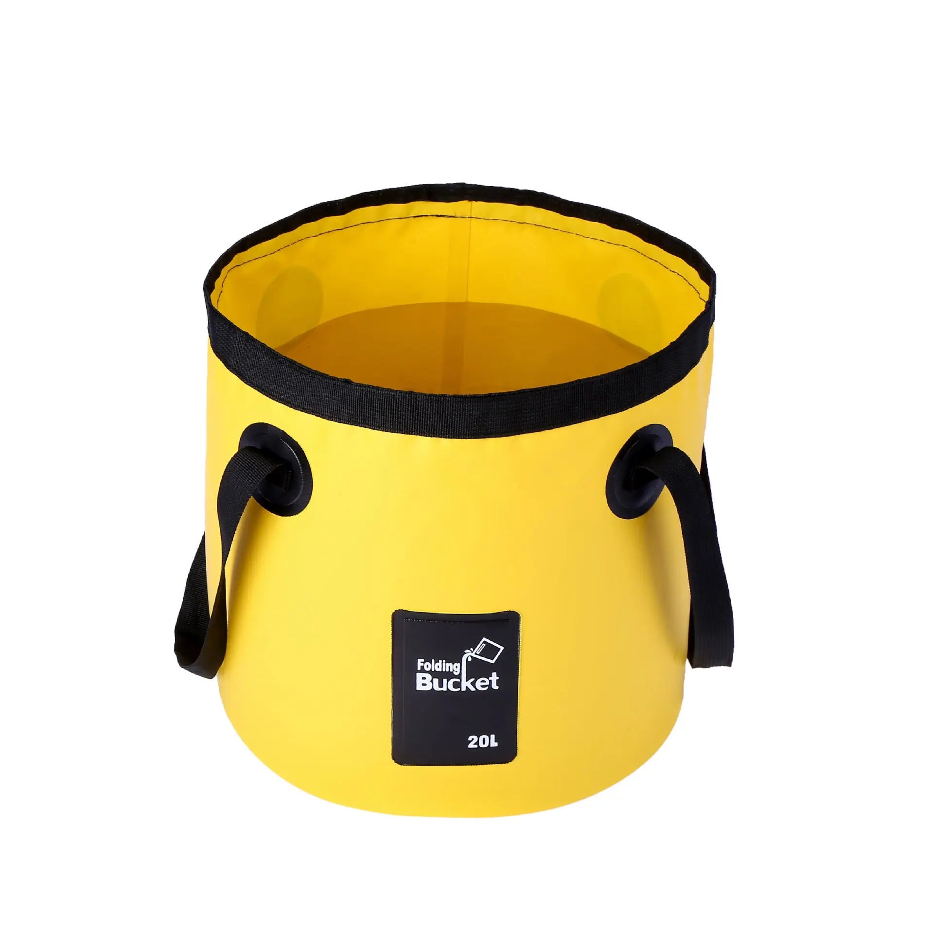20L Yellow Outdoor PVC Folding Water Bucket - Portable Fishing Barrel, Camping Water Storage, Car Washing Bag Wholesale Hub