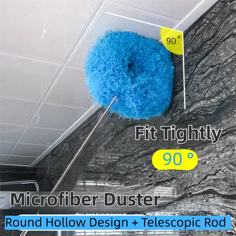 2-Pack Green Telescopic Electrostatic Duster with 360° Hollow Ring Design - Fan Blade Cleaner, High Reach Dust Removal, Multi-Purpose Wholesale Hub