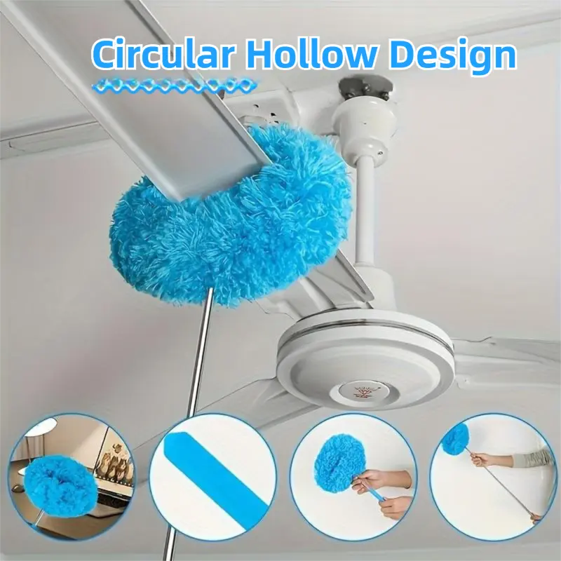 2-Pack Green Telescopic Electrostatic Duster with 360° Hollow Ring Design - Fan Blade Cleaner, High Reach Dust Removal, Multi-Purpose Wholesale Hub