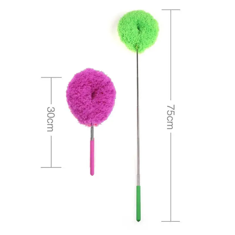 2-Pack Green Telescopic Electrostatic Duster with 360° Hollow Ring Design - Fan Blade Cleaner, High Reach Dust Removal, Multi-Purpose Wholesale Hub