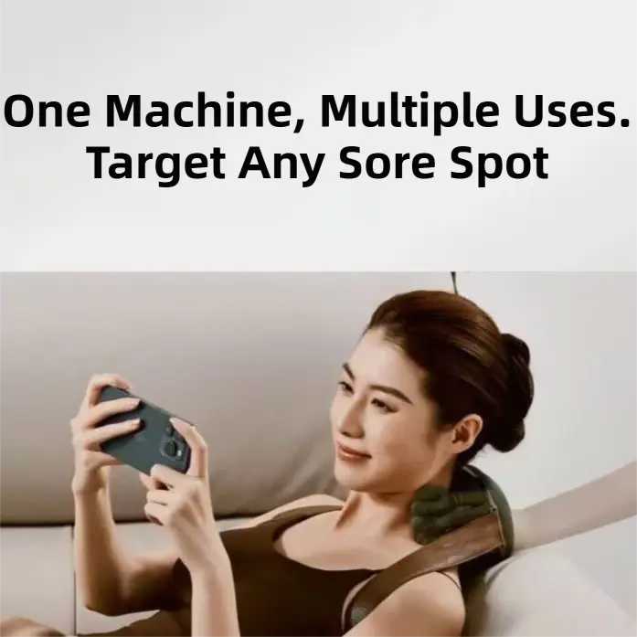 Wireless 4D Bionic 10-Fingers Shoulder & Neck Massager - EMS Micro-current & Vibration Neck Reliever with 2-Level Red Light Heat Wholesale Hub