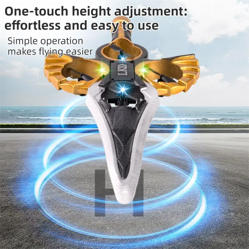 L36 Remote Control Flying Stunt Sword with 360° Flip & One-Key Takeoff - Fully Guarded Propellers and LED Night Lights for Safety & 4-Turbofan High Power Motor (2 Battery Included) Wholesale Hub