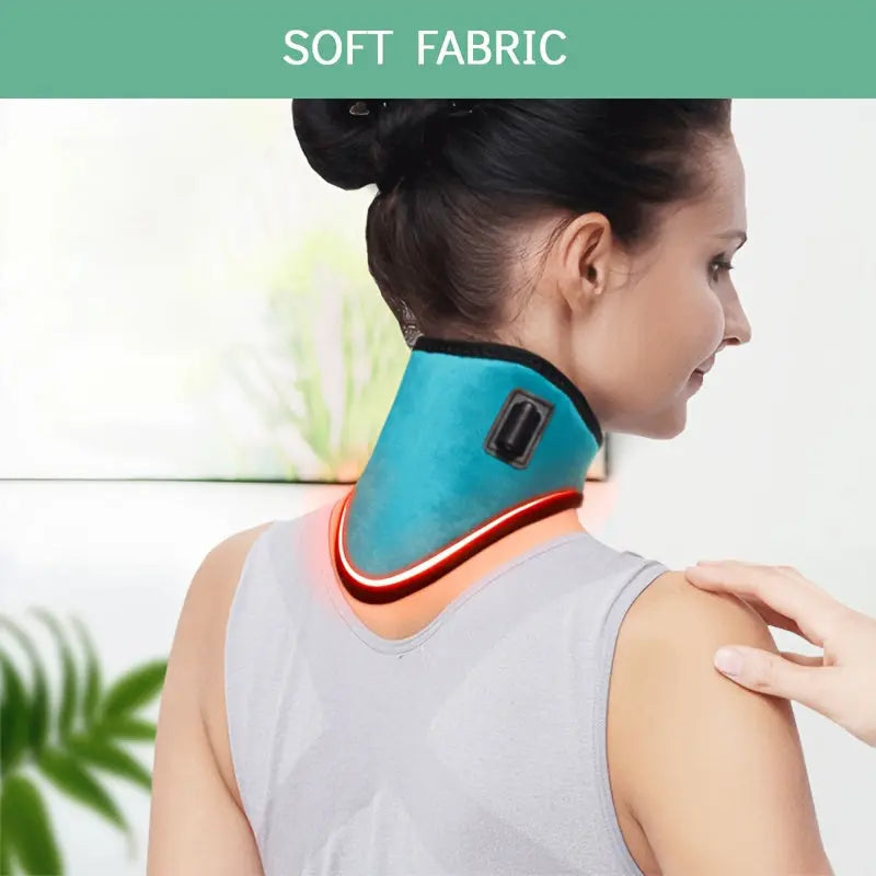 Green USB Electric Heated Neck Brace with 3-Level Temperature - Portable Wormwood Hot Compress Cervical Support Wrap for Pain Relief Wholesale Hub