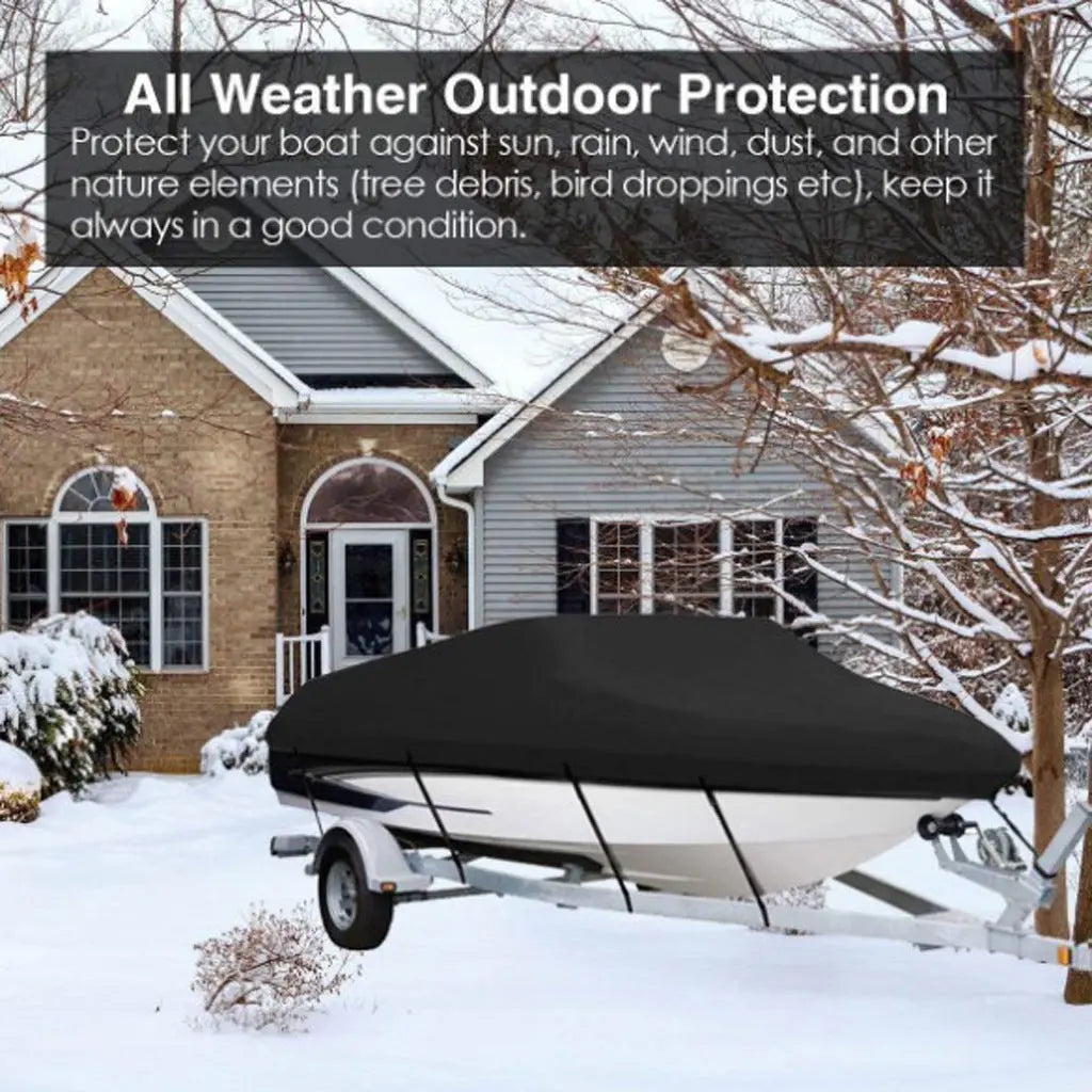 Sliver Heavy-Duty V-Hull Shield for 16 to 18 FT Yachts - All-Weather Water / Dust / UV Resistant 190T Silver Coated Marine Protector Wholesale Hub