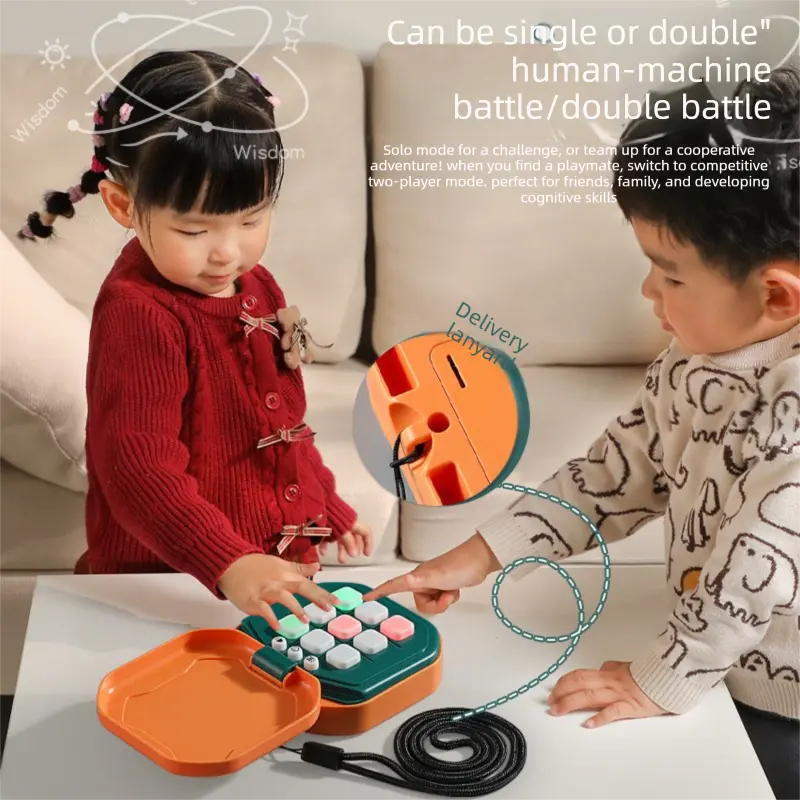 2 Pack Orange AI Tic-Tac-Toe Handheld Game Electronic Logic Training Machine with 9 Game Modes and Light-up Buttons for Kids Age 3+ Australian Home Travel Wholesale Hub