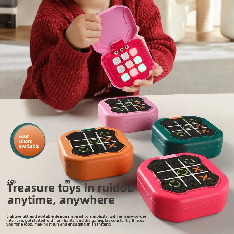 2 Pack Orange AI Tic-Tac-Toe Handheld Game Electronic Logic Training Machine with 9 Game Modes and Light-up Buttons for Kids Age 3+ Australian Home Travel Wholesale Hub