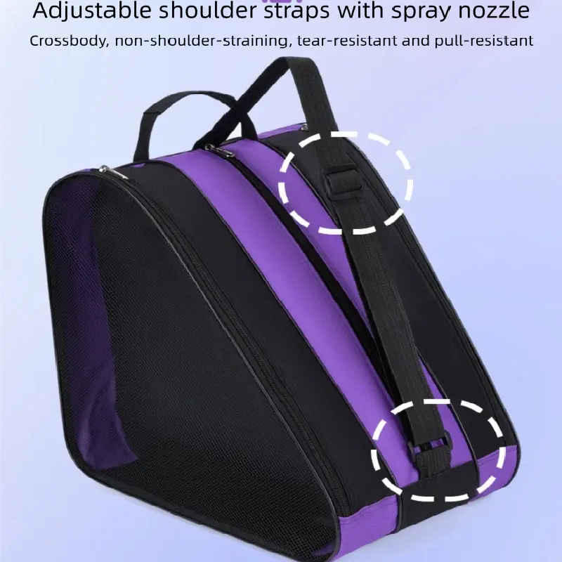 Red 3-Compartment Roller Skate Bag Breathable Mesh Ice Skate Carrier with Adjustable Shoulder Strap for Kids and Adults Australian Sports Accessories Wholesale Hub