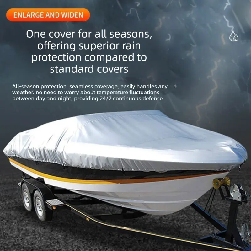 Silver Heavy Duty Waterproof V-Hull Boat Cover 11-13FT Marine Grade Outdoor UV Protection for Australian Storage and Mooring Wholesale Hub