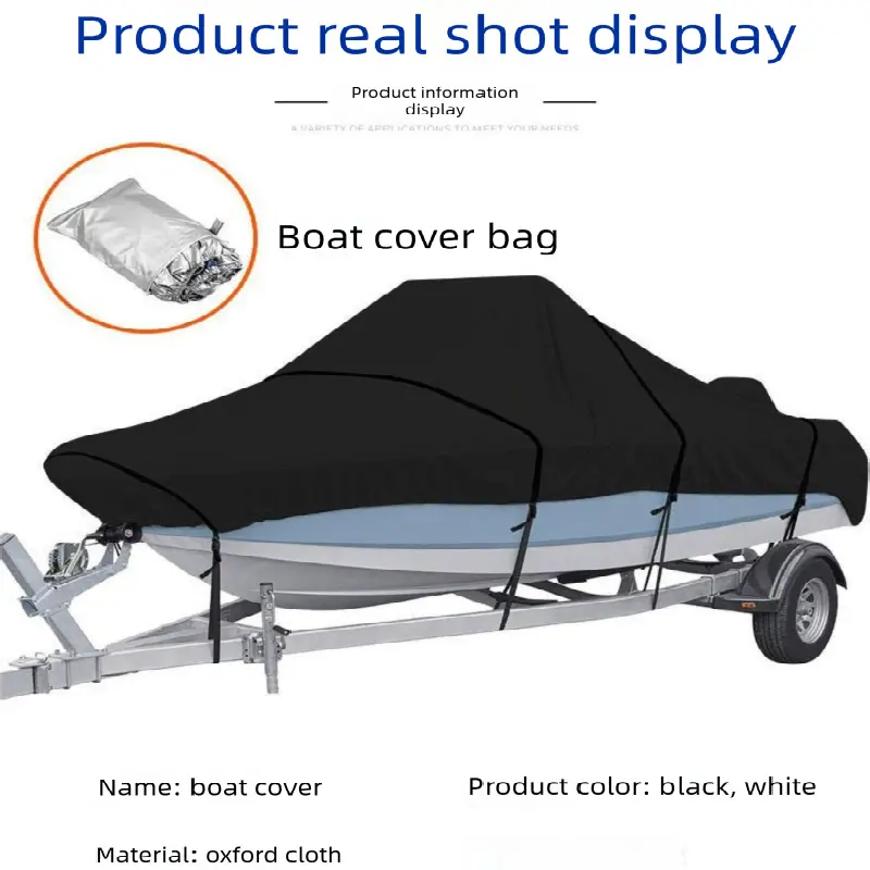 Black Heavy Duty Waterproof V-Hull Boat Cover 11-13FT Marine Grade Outdoor UV Protection for Australian Storage and Mooring Wholesale Hub