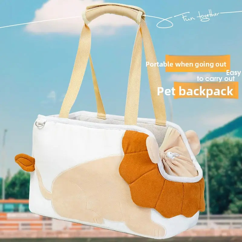 Lion Shape Pet Carrier Bag Large Capacity Breathable Mesh Adjustable Opening Portable Handheld Shoulder Travel Bag for Local Pet Owners and Small Animals Wholesale Hub