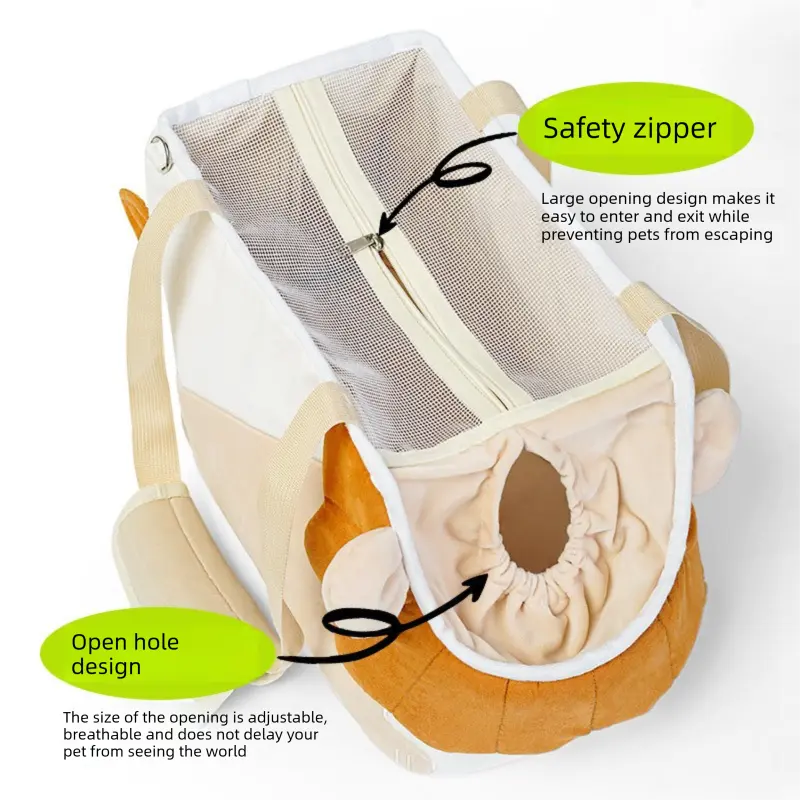 Lion Shape Pet Carrier Bag Large Capacity Breathable Mesh Adjustable Opening Portable Handheld Shoulder Travel Bag for Local Pet Owners and Small Animals Wholesale Hub
