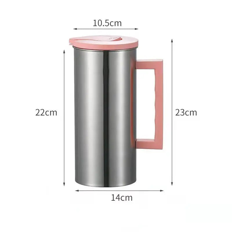 Pink 1.8L Stainless Steel Cold Water Pitcher – Large Capacity Jug for Coffee, Juice, and Beverages in Modern Kitchens Wholesale Hub