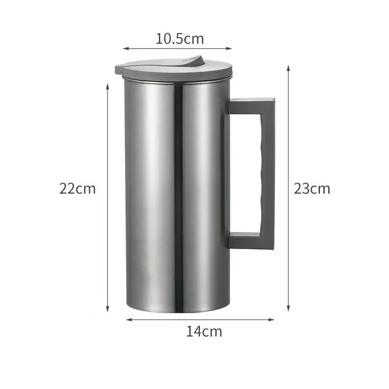 Grey 1.8L Stainless Steel Cold Water Pitcher – Large Capacity Jug for Coffee, Juice, and Beverages in Modern Kitchens Wholesale Hub