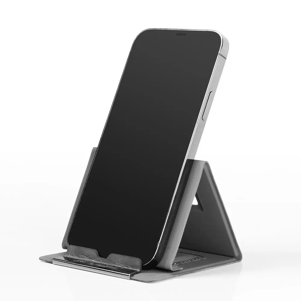2-PCS Brown Portable Foldable Phone Stand with Card Holder – Compact Desktop Mobile Phone Holder for Home, Office, and Travel Use Wholesale Hub