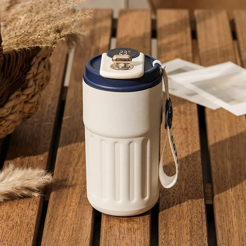 Blue Smart Digital Insulated Coffee Mug with 316 Stainless Steel Inner Liner – Vacuum-Sealed Travel Tumbler with Temperature Display, USB-C Rechargeable, Leak-Proof Lid for Hot and Cold Beverages Wholesale Hub
