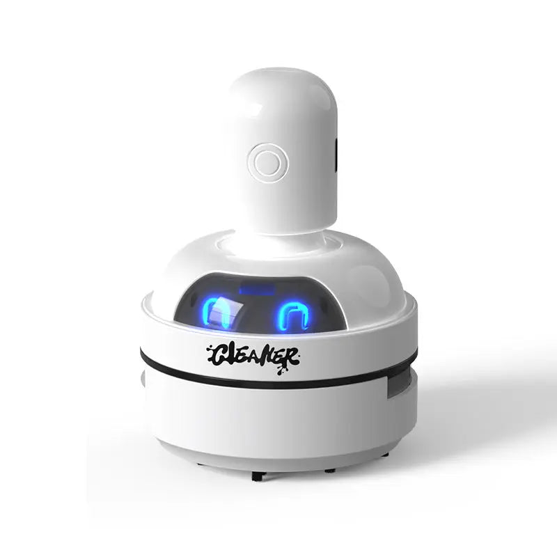 White Compact Desktop Vacuum Cleaner – Rechargeable Mini Dust Collector for Eraser Shavings, Pencil Shavings, Paper Scraps, and Fine Debris Wholesale Hub