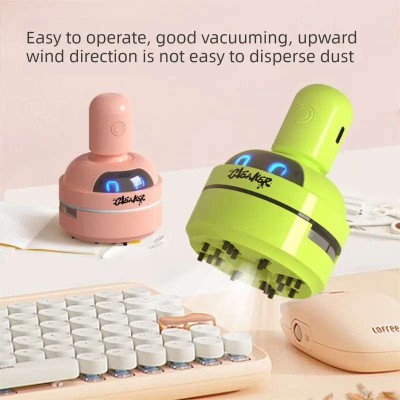 Pink Compact Desktop Vacuum Cleaner – Rechargeable Mini Dust Collector for Eraser Shavings, Pencil Shavings, Paper Scraps, and Fine Debris Wholesale Hub