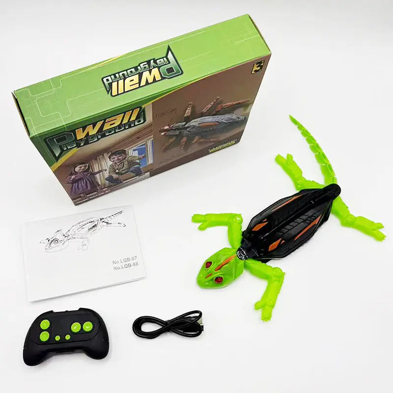 RC Wall Climbing Gecko Toy Anti-Gravity Remote Control Lizard with LED Eyes 360 Stunt Rotation Rechargeable Animal Gift for Kids Wholesale Hub