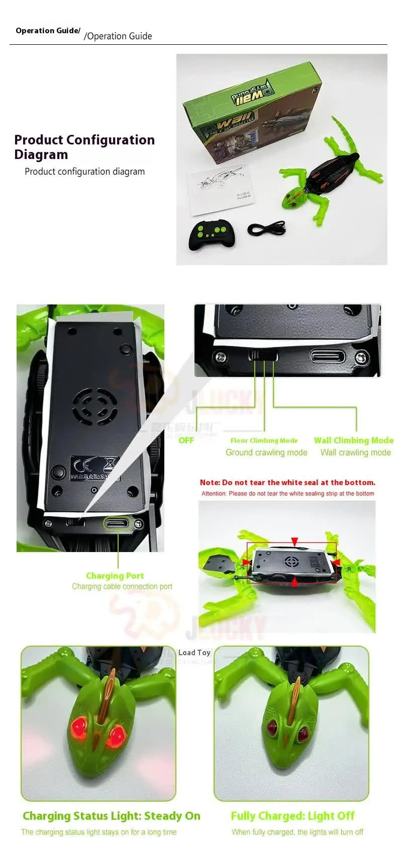 RC Wall Climbing Gecko Toy Anti-Gravity Remote Control Lizard with LED Eyes 360 Stunt Rotation Rechargeable Animal Gift for Kids Wholesale Hub