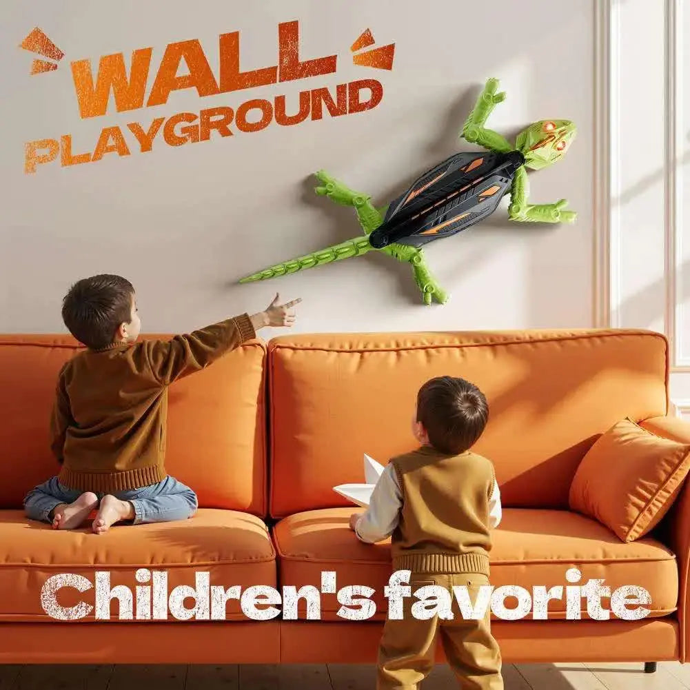 RC Wall Climbing Gecko Toy Anti-Gravity Remote Control Lizard with LED Eyes 360 Stunt Rotation Rechargeable Animal Gift for Kids Wholesale Hub