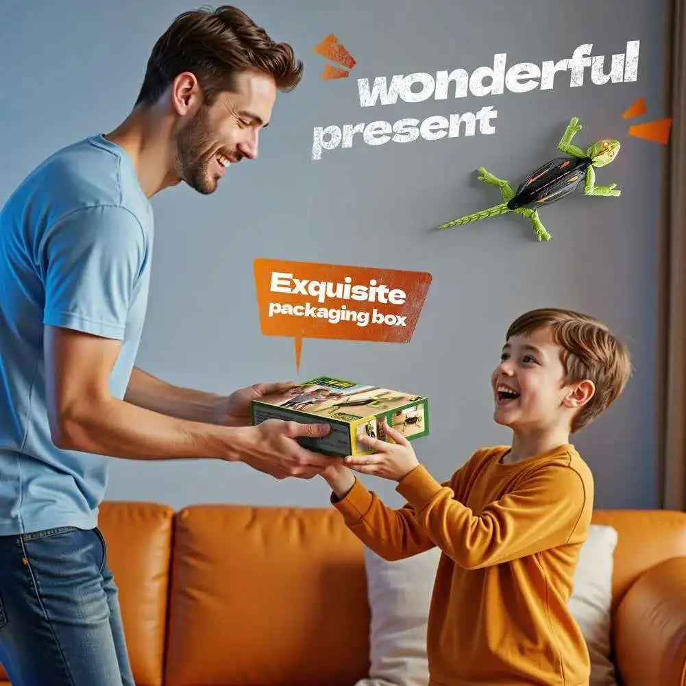 RC Wall Climbing Gecko Toy Anti-Gravity Remote Control Lizard with LED Eyes 360 Stunt Rotation Rechargeable Animal Gift for Kids Wholesale Hub