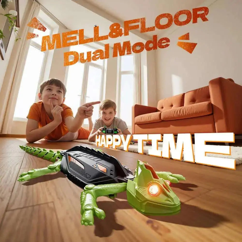 RC Wall Climbing Gecko Toy Anti-Gravity Remote Control Lizard with LED Eyes 360 Stunt Rotation Rechargeable Animal Gift for Kids Wholesale Hub