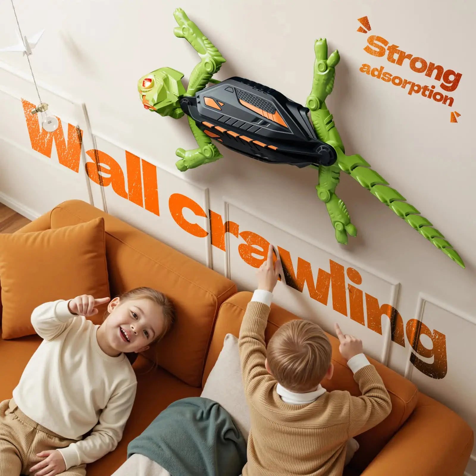 RC Wall Climbing Gecko Toy Anti-Gravity Remote Control Lizard with LED Eyes 360 Stunt Rotation Rechargeable Animal Gift for Kids Wholesale Hub