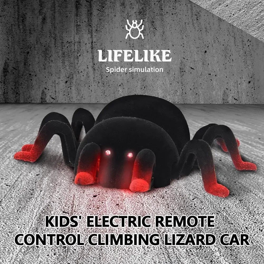 RC Wall Climbing Spider Toy Realistic Fuzzy Tarantula Anti-Gravity Remote Control Prank Bug with LED Eyes Rechargeable Gift for Kids Wholesale Hub